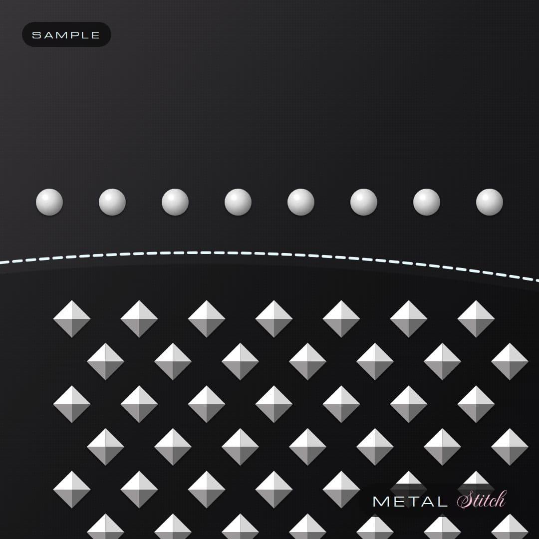 Sample post: Pyramid studs, set by hand